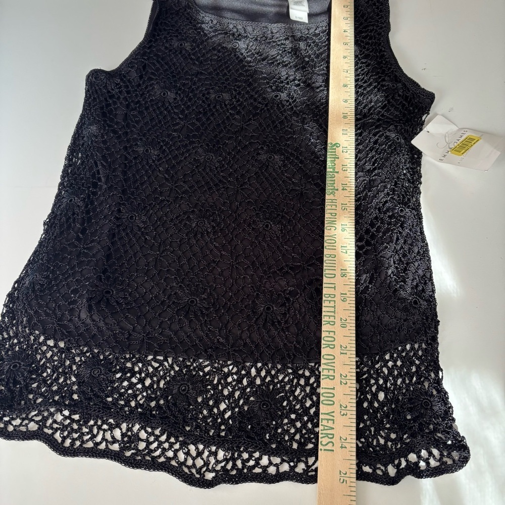 Emma James NWT crochet black top large - Picture 9 of 11